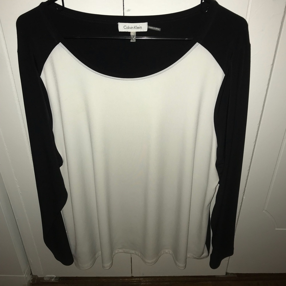 Calvin Klein stretch black and white top
